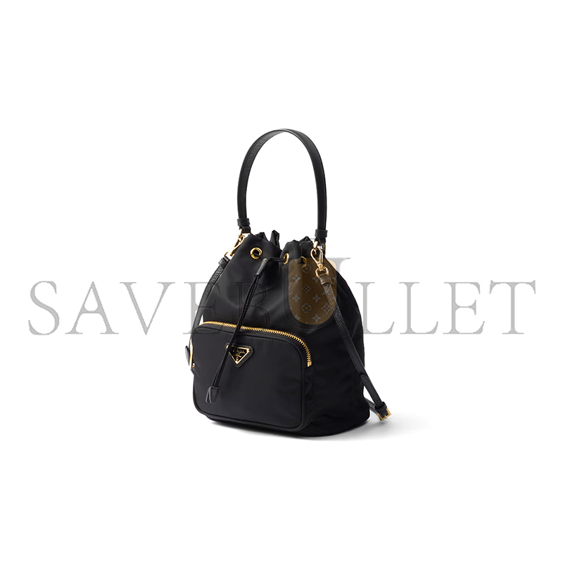 PRADA DUET RE-NYLON BUCKET BAG 1BH038 (22.5*17.5*12cm) PRADA DUET RE-NYLON BUCKET BAG 1BH038 (22.5*17.5*12cm)